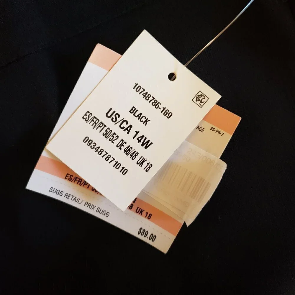 Kasper Womens Blue & Black Lightweight Organza Mixed Texture Jacket w/Skirt. 14W - Picture 10 of 16